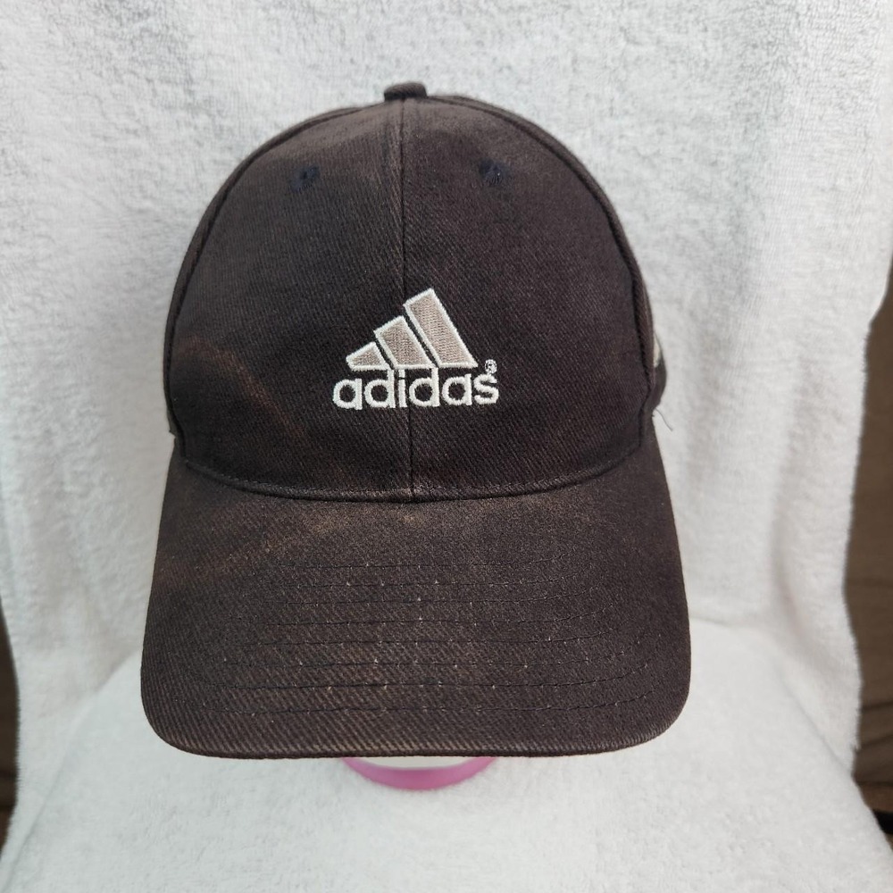 Adidas Vintage 90s Baseball Hat Black Cotton Snapback Logo Cap OSFM